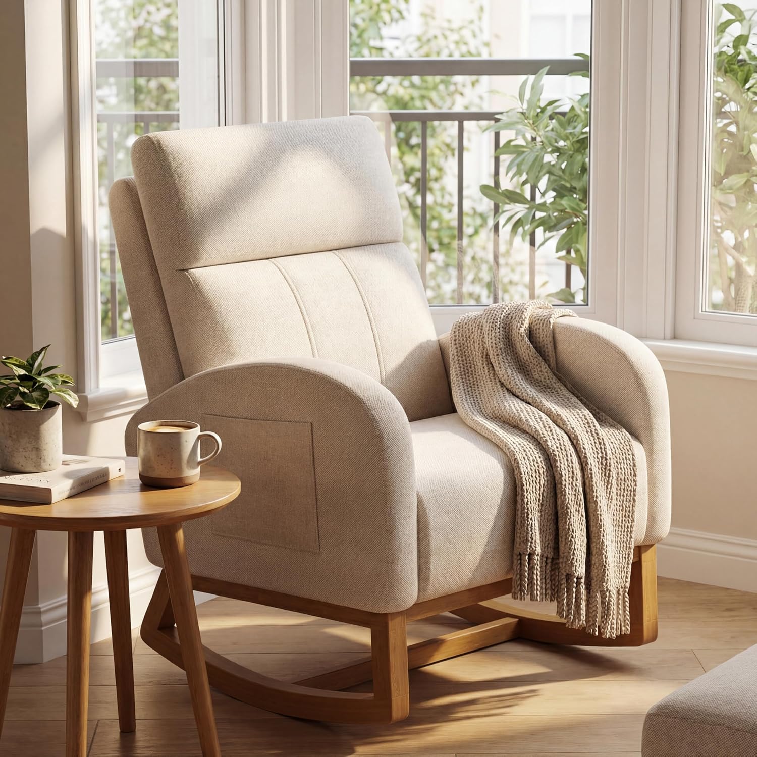 Rocking Chair Nursery - # Kursi Goyang Berlapis Kain dengan