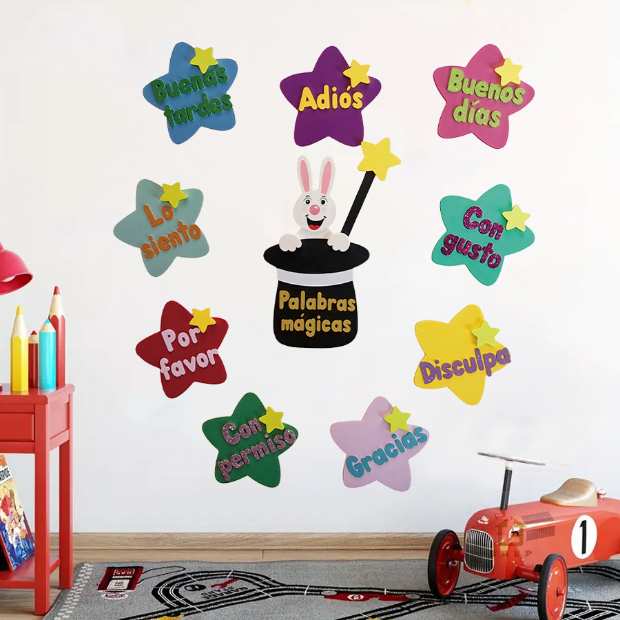 Baby Nursery In Spanish - Stiker Dinding Penyihir Kelinci Salam Sopan
