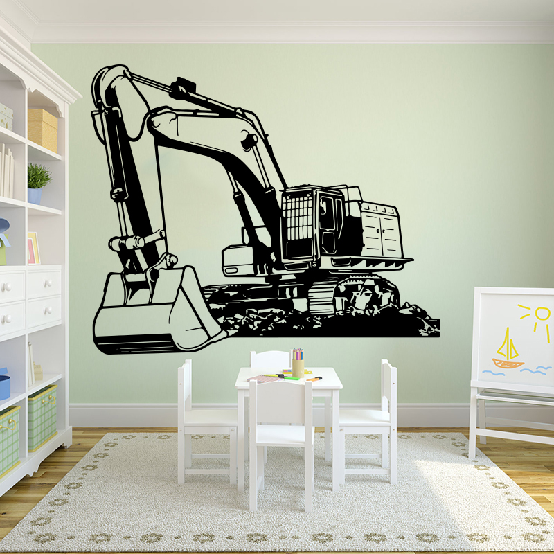Baby Nursery Stickers - Peralatan Berat Besar Stiker Dinding Penggali