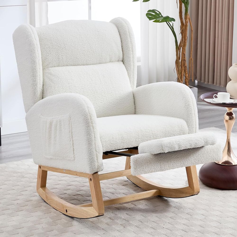 Rocking Chair Nursery - Kursi Goyang Bayi Berlapis Kain dengan