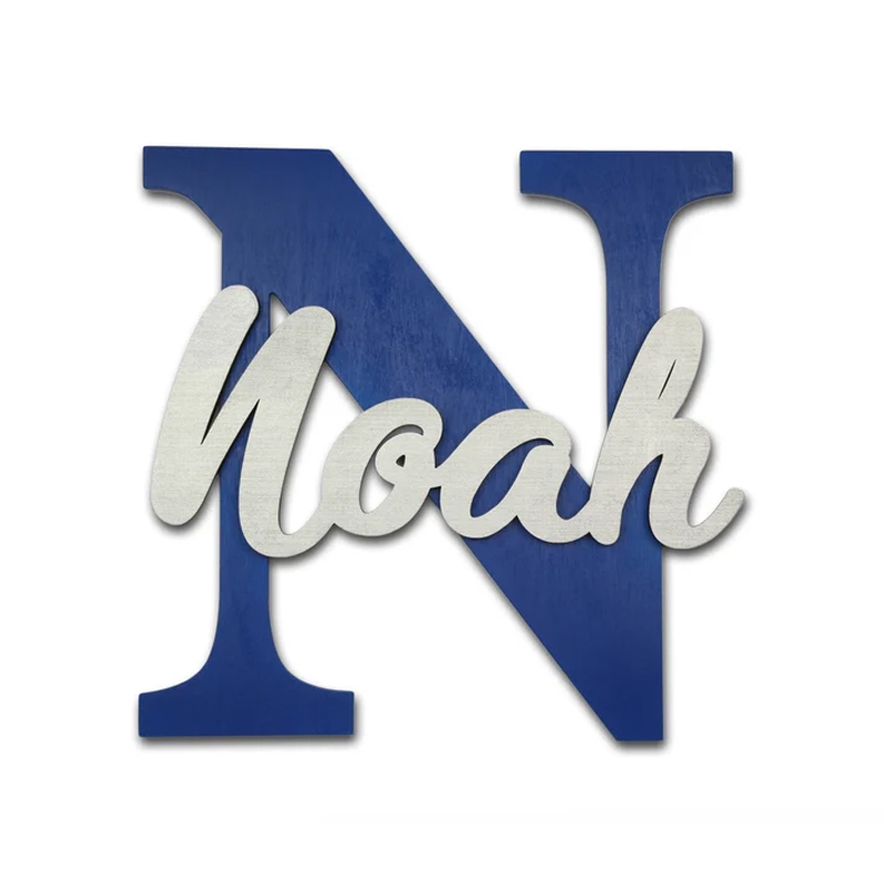 Baby Nursery Name Letters - Huruf Kayu, Dinding Kamar Bayi Menggantung