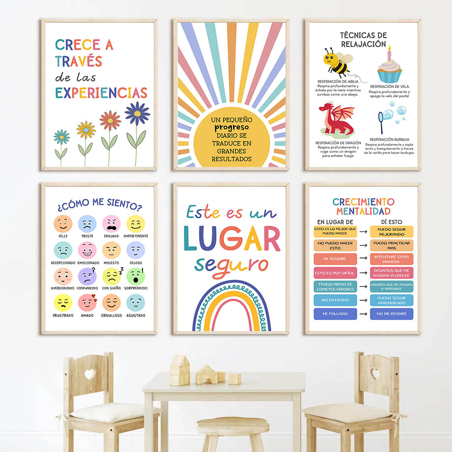 Baby Nursery In Spanish - Motto Pendidikan Spanyol Lukisan Kanvas Seni