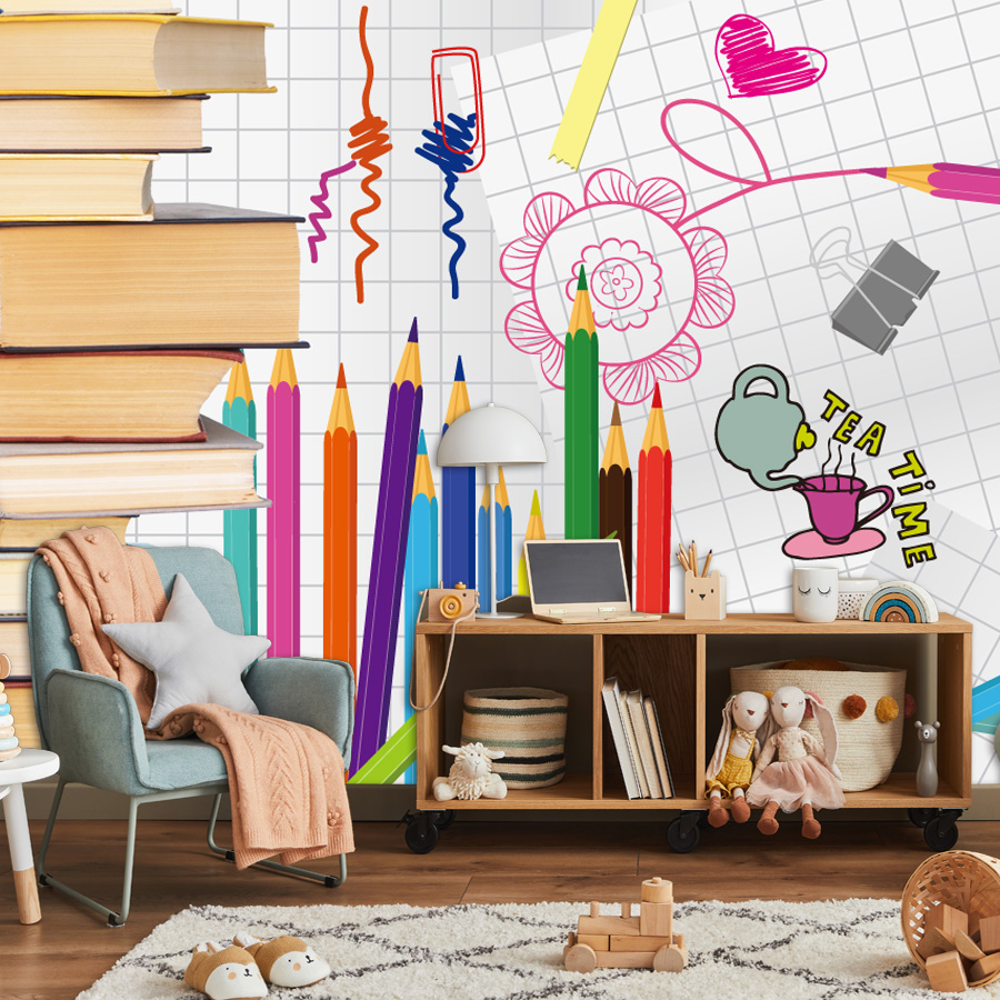 Baby Nursery Murals - Wallpaper Tempel Mudah Dipasang untuk Ruang