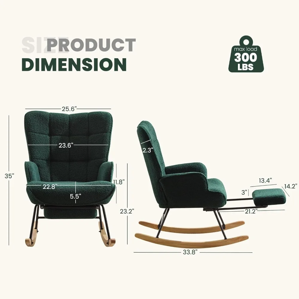 Rocking Chair Nursery - Kursi goyang bayi, kursi gliding berbantalan,