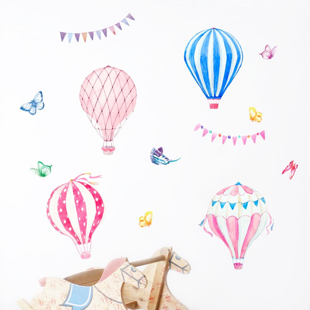 Baby Nursery Murals - Stiker Dinding Balon Udara Panas Kartun