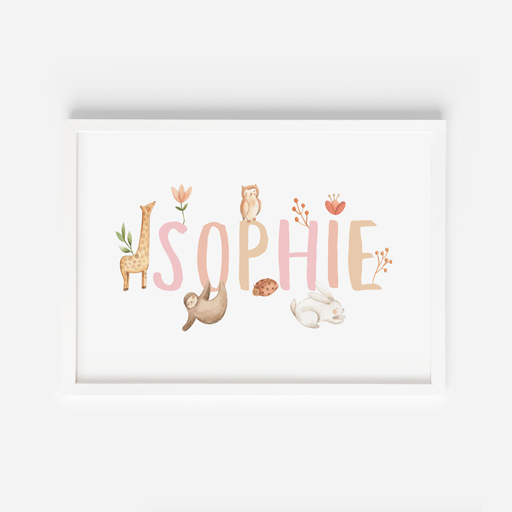 Baby Nursery Name Letters - Poster Kustom Nama Kamar Anak-anak Lukisan