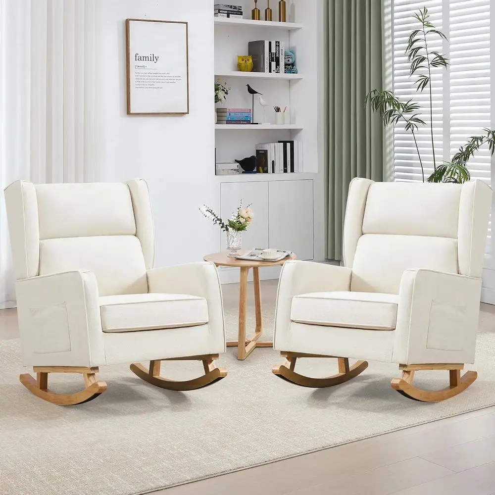 Rocking Chair Nursery - Kursi Goyang Kayu Solid Sandaran Tinggi