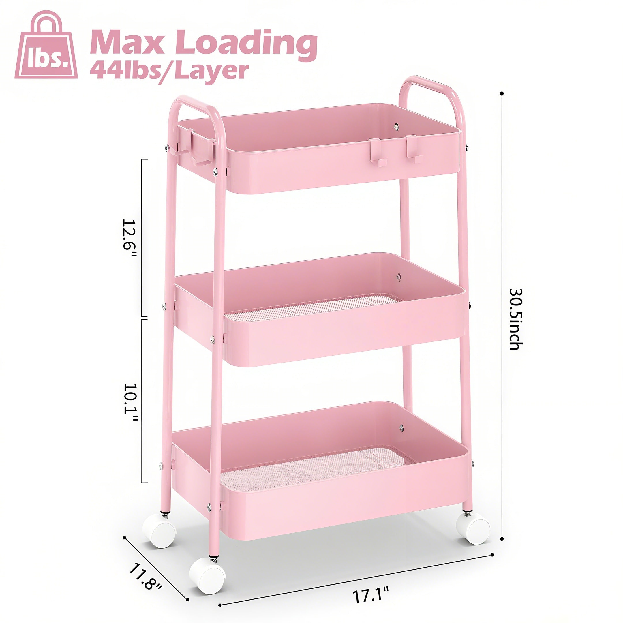 Troli Logam 3 Tingkat Beroda W - Baby Nursery Modern ulasan dan harga