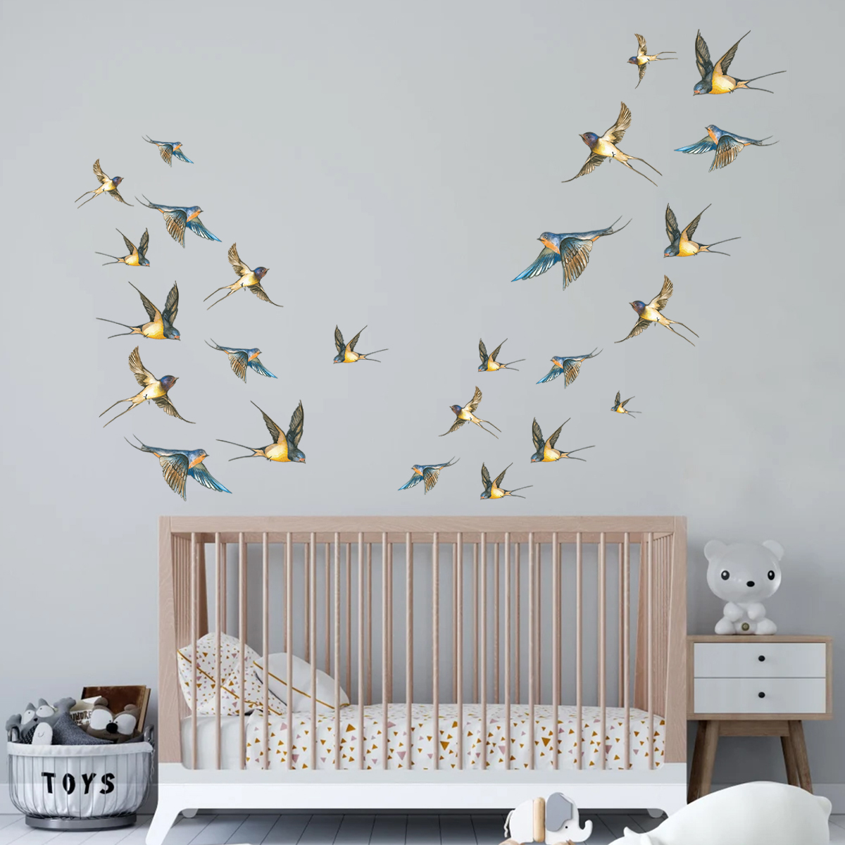 Stiker dinding multi warna cat - Baby Nursery Modern ulasan dan harga