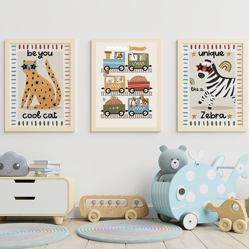 Lukisan Kanvas Seni Dinding Ka - Baby Nursery Animal Prints ulasan dan harga