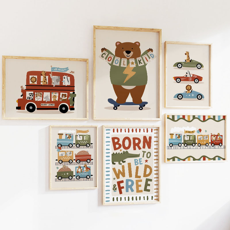 Lukisan Kanvas Seni Dinding Ka - Baby Nursery Animal Prints ulasan dan harga