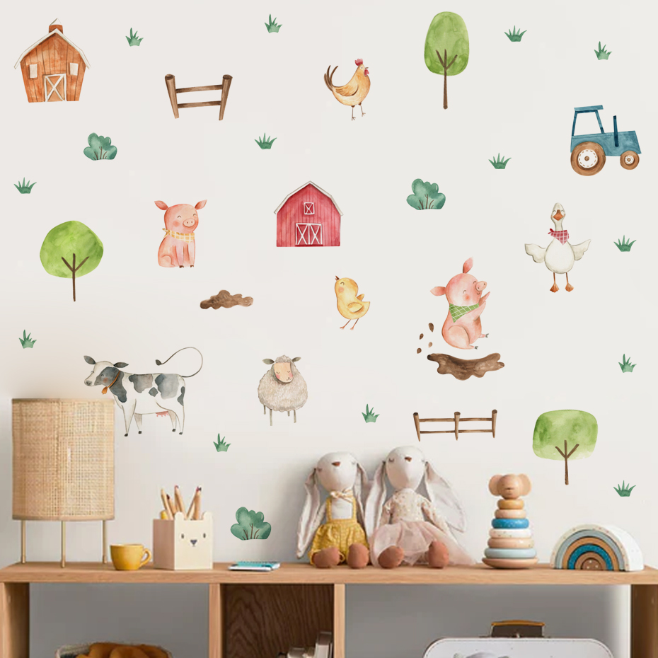 Boho cat air lucu hewan pertan - Baby Nursery Murals ulasan dan harga