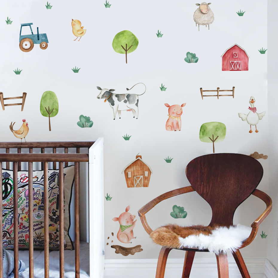 Boho cat air lucu hewan pertan - Baby Nursery Murals ulasan dan harga