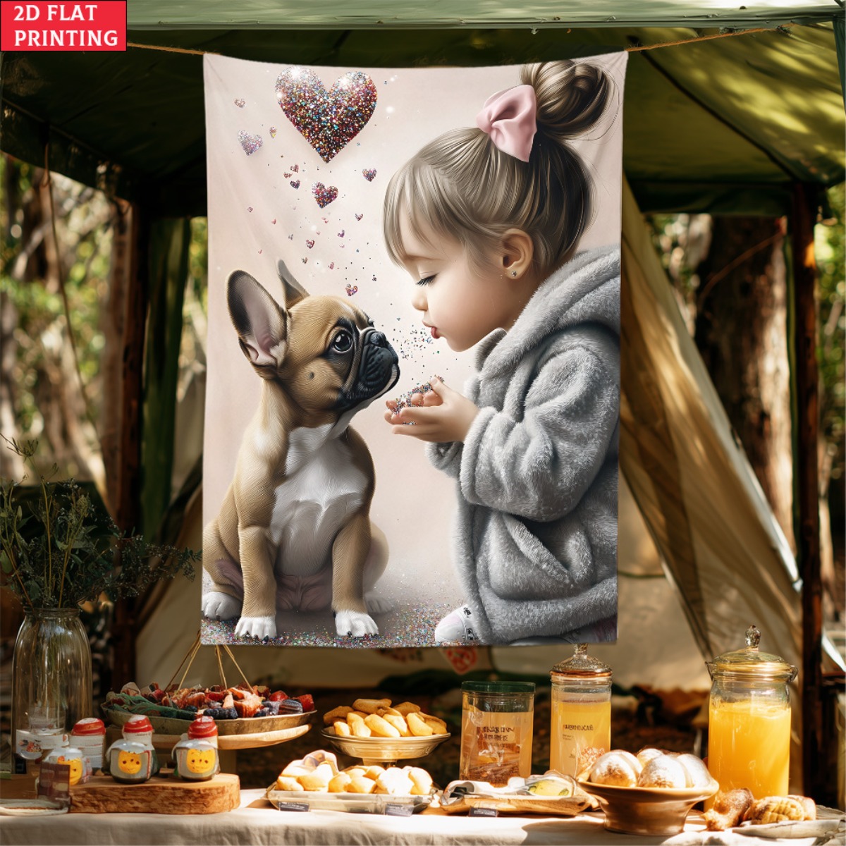 Gadis dengan anak anjing bulld - Baby Nursery Modern ulasan dan harga