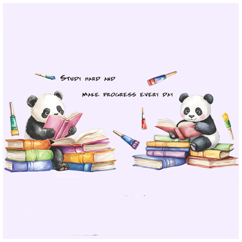 Stiker Dinding Vinyl 3D Panda  - Baby Nursery Murals ulasan dan harga
