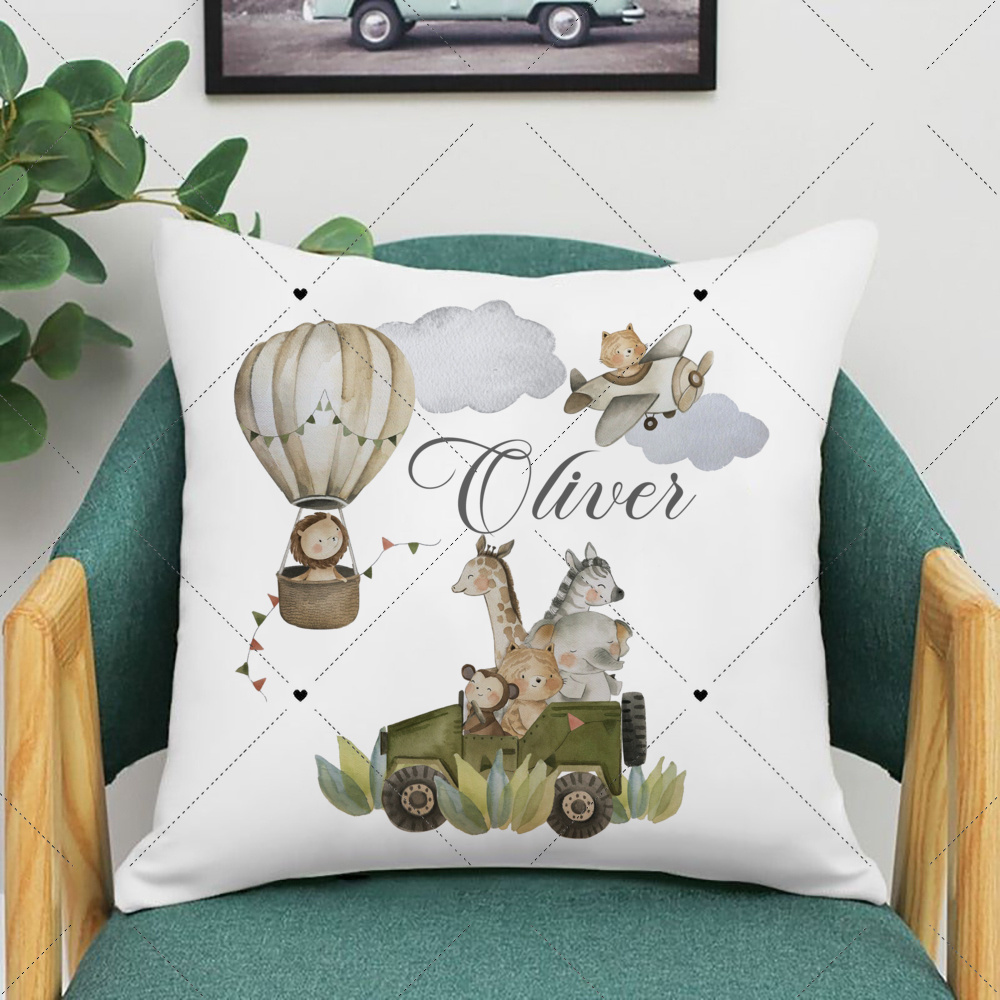 Sarung bantal cetak hewan Wood - Baby Nursery Name Letters ulasan dan harga
