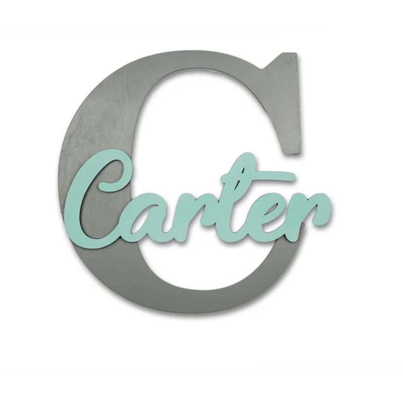 Huruf Kayu, Dinding Kamar Bayi - Baby Nursery Name Letters ulasan dan harga