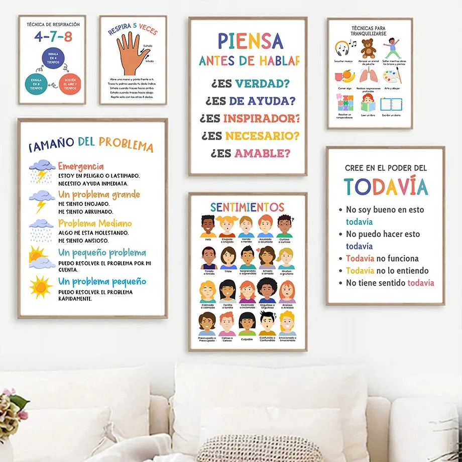 Poster Edukasi Anak Spanyol, E - Baby Nursery In Spanish ulasan dan harga
