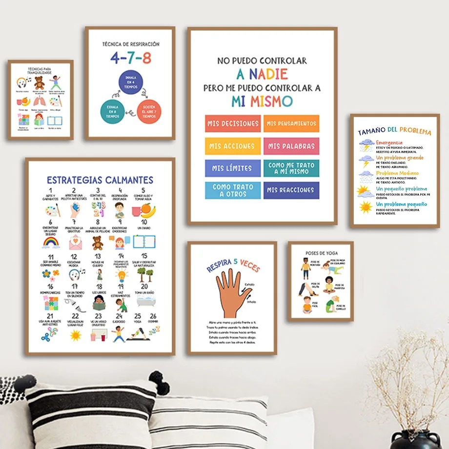 Poster Edukasi Anak Spanyol, E - Baby Nursery In Spanish ulasan dan harga