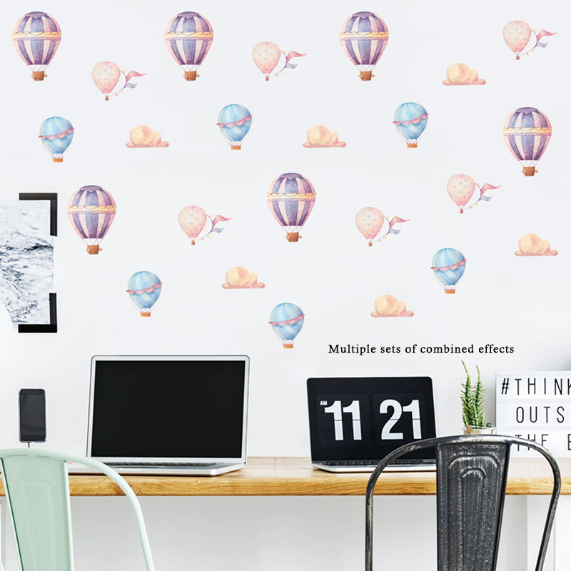 Stiker Dinding Balon Udara Pan - Baby Nursery Murals ulasan dan harga