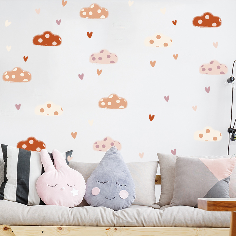 Stiker dinding bentuk hati awa - Baby Nursery Murals ulasan dan harga