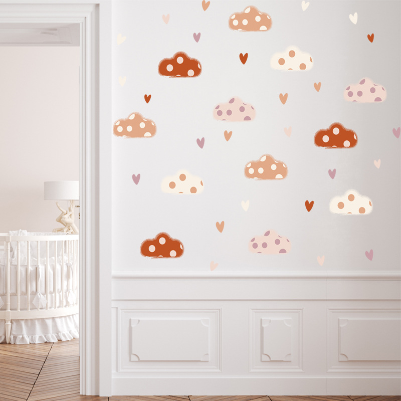Stiker dinding bentuk hati awa - Baby Nursery Murals ulasan dan harga