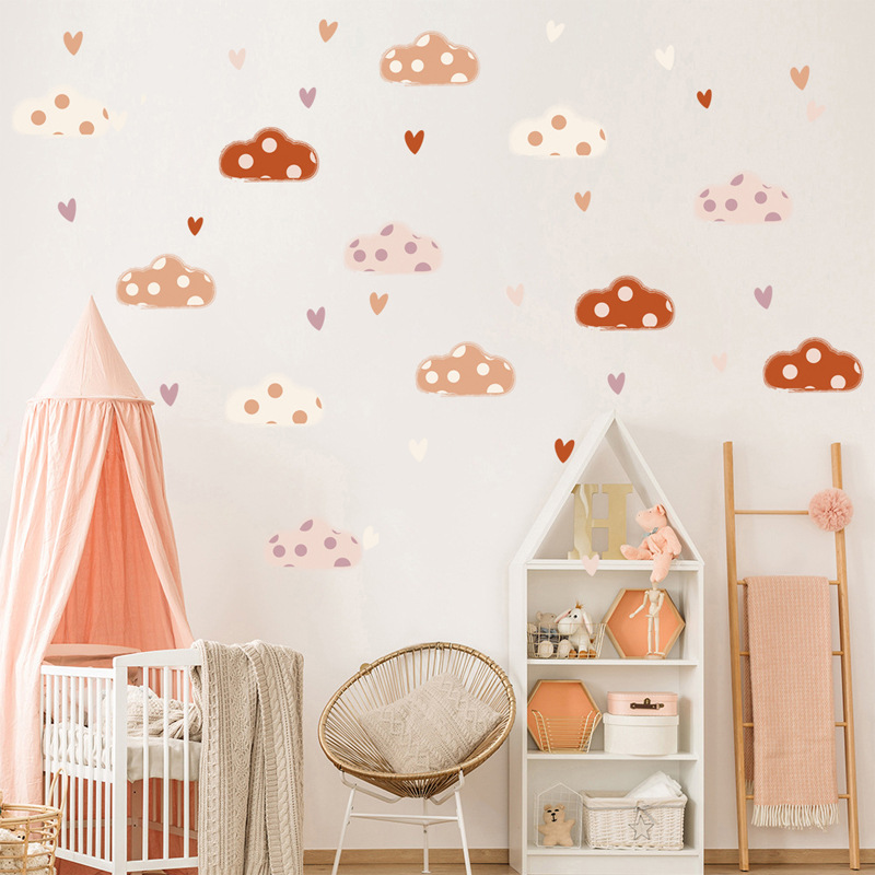 Stiker dinding bentuk hati awa - Baby Nursery Murals ulasan dan harga