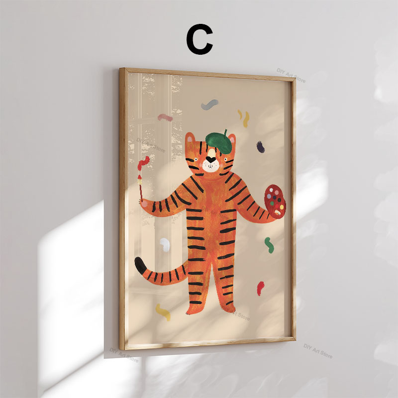 Lukisan Kanvas Seni Dinding Ka - Baby Nursery Animal Prints ulasan dan harga
