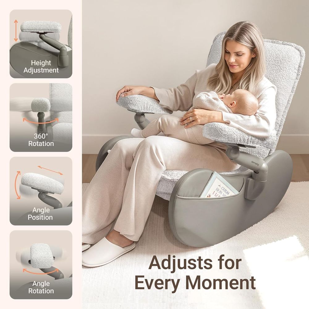Kursi Goyang Berlapis Kain den - Rocking Chair Nursery ulasan dan harga