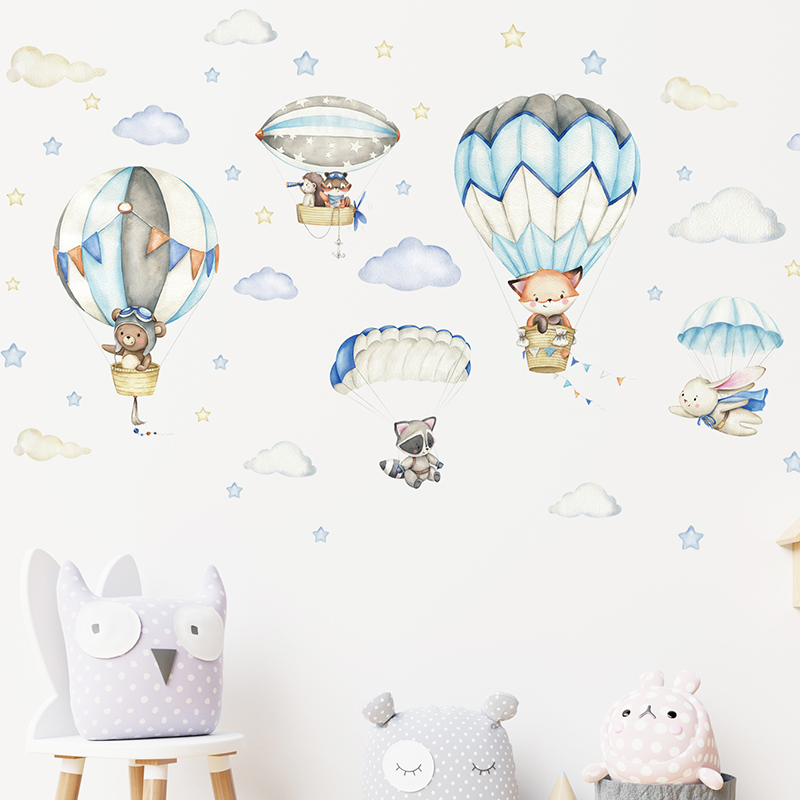 Stiker dinding balon udara hew - Baby Nursery Stickers ulasan dan harga