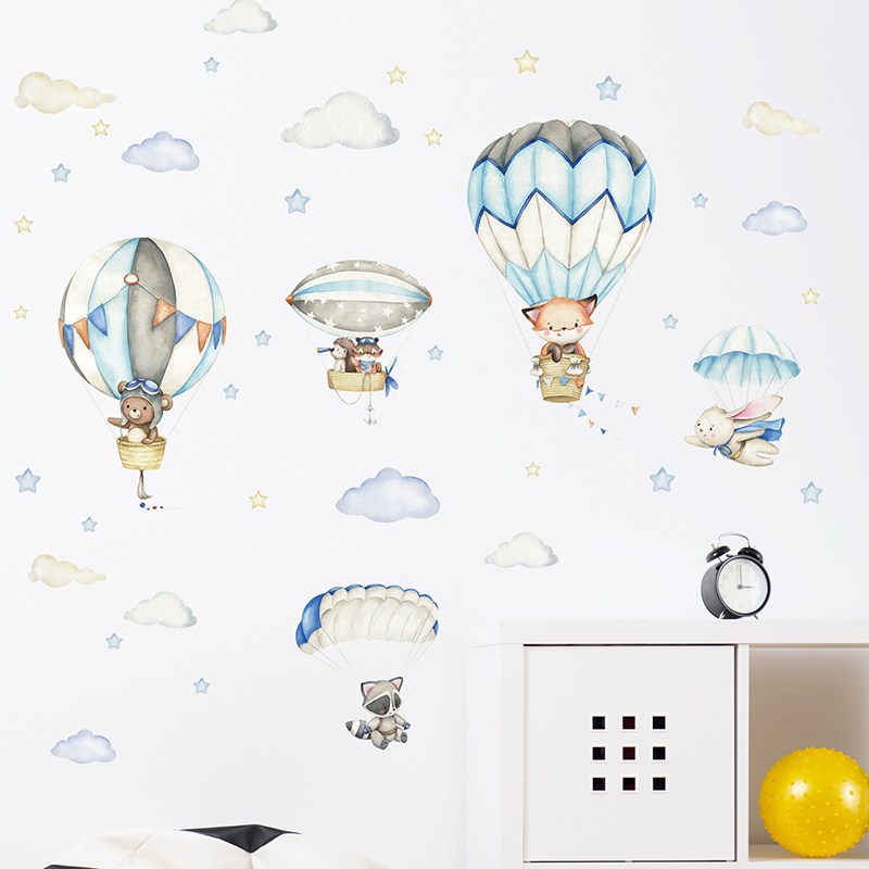Stiker dinding balon udara hew - Baby Nursery Stickers ulasan dan harga