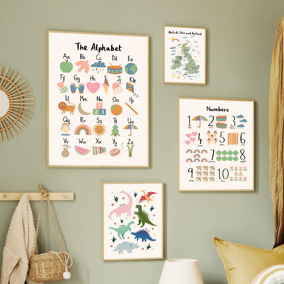 Peta Dunia Hewan Dinosaurus Al - Baby Nursery Animal Prints ulasan dan harga