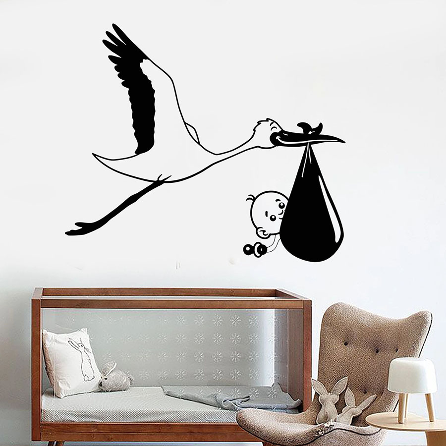 Dinding Bangau Burung Pembibit - Baby Nursery Murals ulasan dan harga