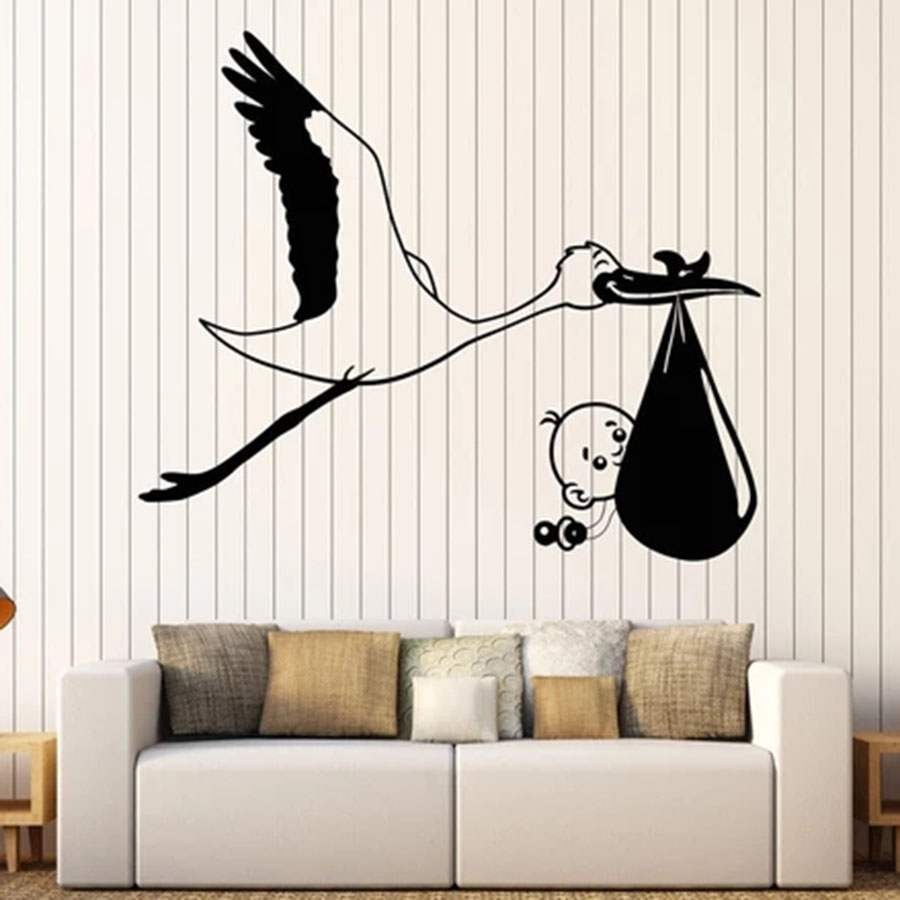 Dinding Bangau Burung Pembibit - Baby Nursery Murals ulasan dan harga