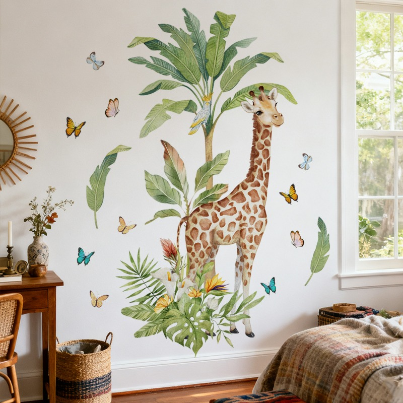 Stiker Dinding Jerapah Hewan H - Baby Nursery Murals ulasan dan harga