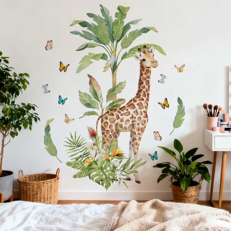 Stiker Dinding Jerapah Hewan H - Baby Nursery Murals ulasan dan harga