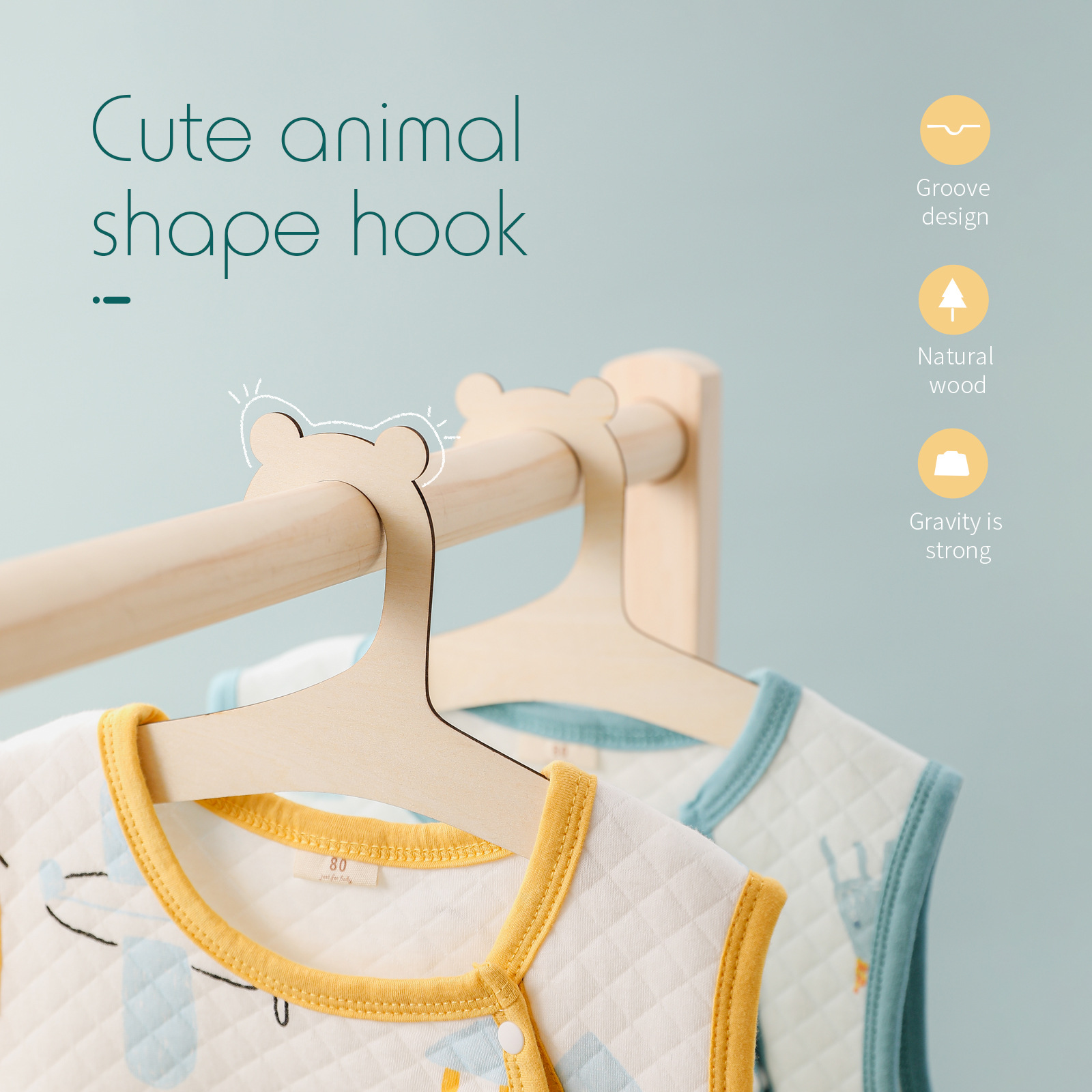 5/10 Buah Gantungan Bayi Kayu  - Baby Nursery Uniform ulasan dan harga