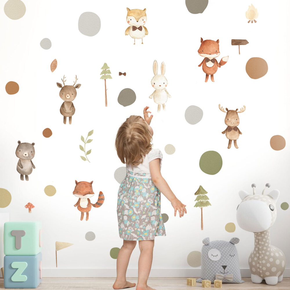 Stiker Dinding Polkadot Hewan  - Baby Nursery Modern ulasan dan harga