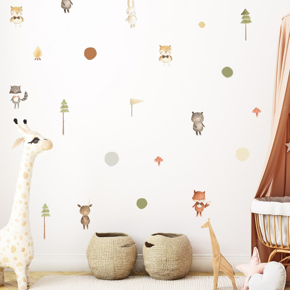 Stiker Dinding Polkadot Hewan  - Baby Nursery Modern ulasan dan harga