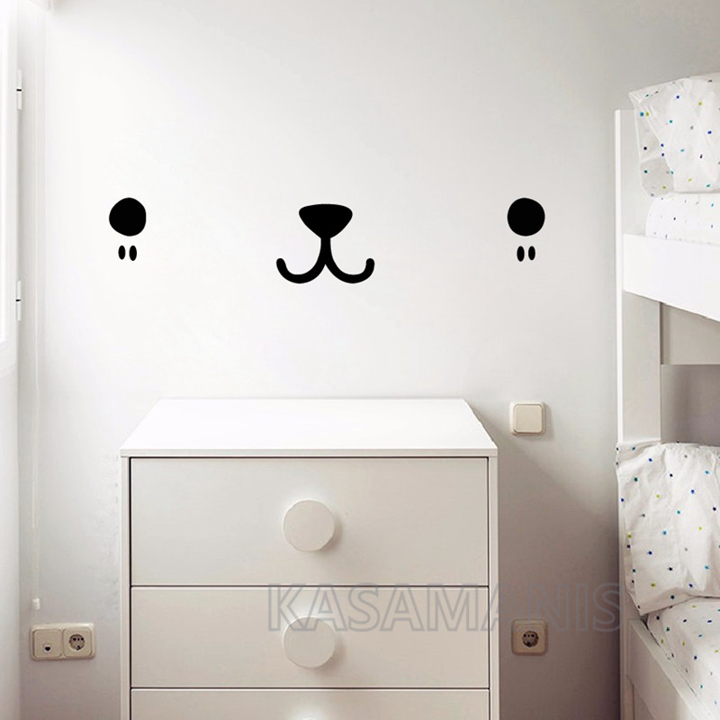 Decal Seni Dinding Wajah Lucu  - Baby Nursery Murals ulasan dan harga