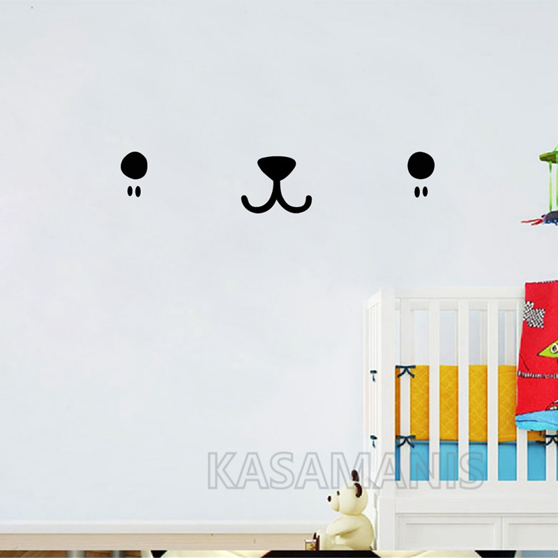 Decal Seni Dinding Wajah Lucu  - Baby Nursery Murals ulasan dan harga