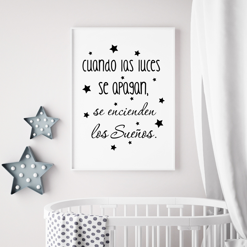 Lukisan Kanvas Dekorasi Seni K - Baby Nursery In Spanish ulasan dan harga