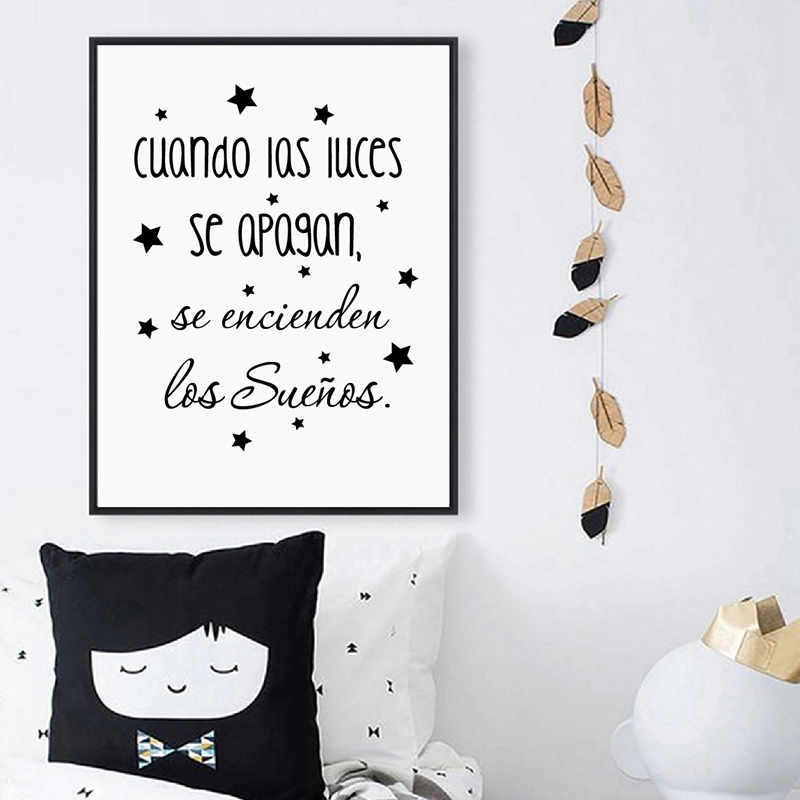 Lukisan Kanvas Dekorasi Seni K - Baby Nursery In Spanish ulasan dan harga