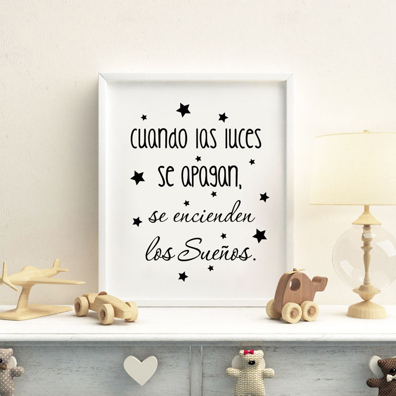 Lukisan Kanvas Dekorasi Seni K - Baby Nursery In Spanish ulasan dan harga