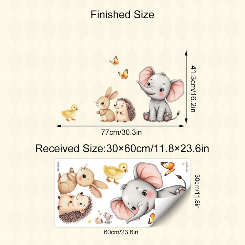 Stiker Dinding Hewan Kartun-St - Baby Nursery Stickers ulasan dan harga