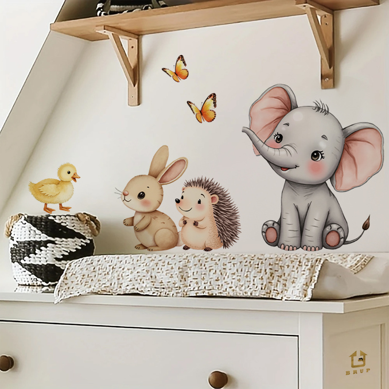 Stiker Dinding Hewan Kartun-St - Baby Nursery Stickers ulasan dan harga
