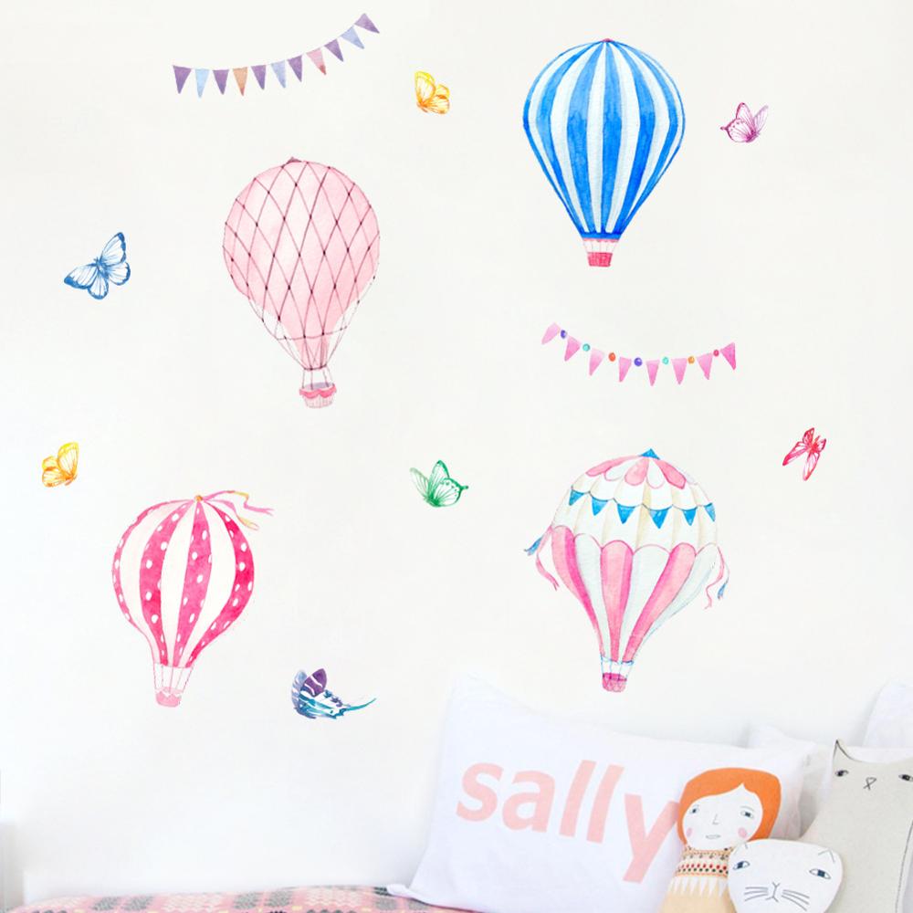 Stiker Dinding Balon Udara Pan - Baby Nursery Murals ulasan dan harga