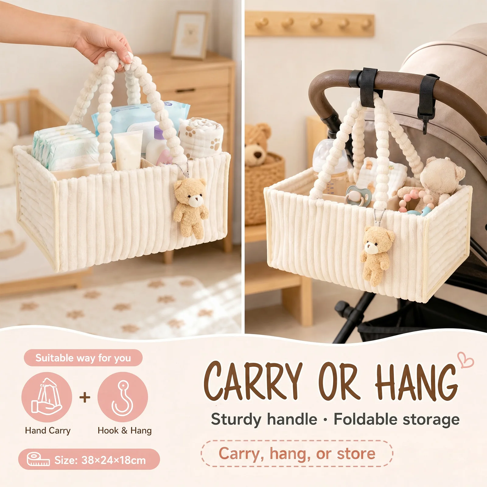 Keranjang Penyimpanan Popok Ba - Diaper Caddy Organizer ulasan dan harga