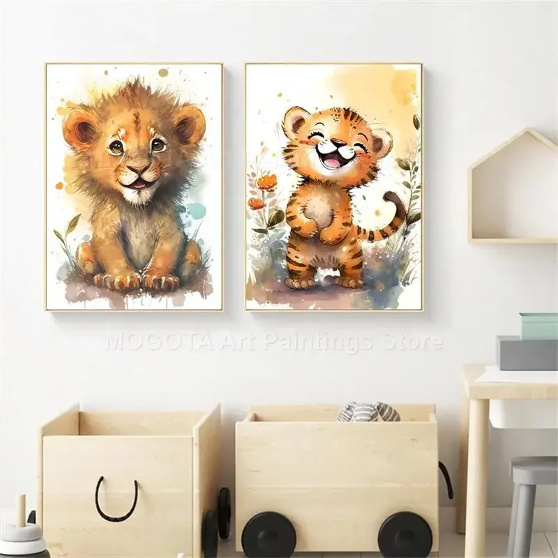 Cat Air Singa Jerapah Harimau  - Baby Nursery Animal Prints ulasan dan harga