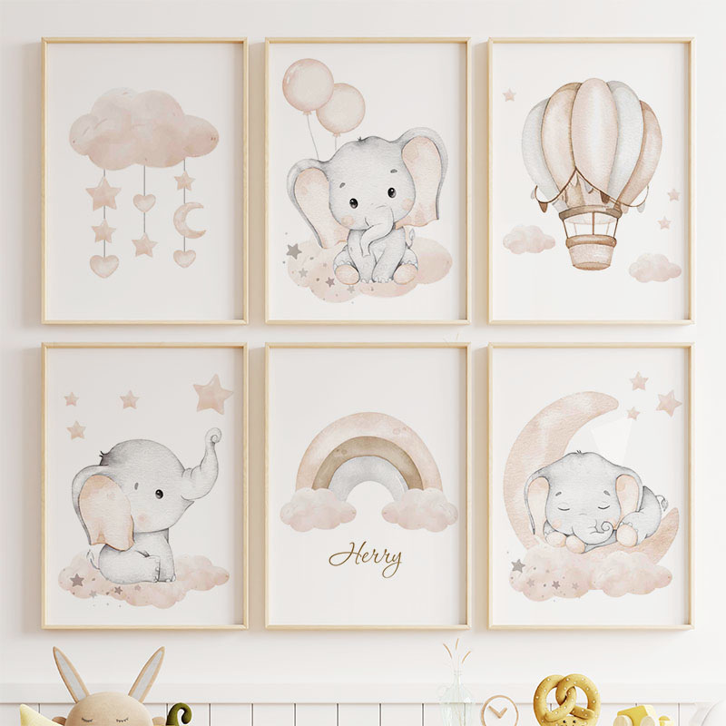 Balon gajah lucu balon panas b - Baby Nursery Animal Prints ulasan dan harga